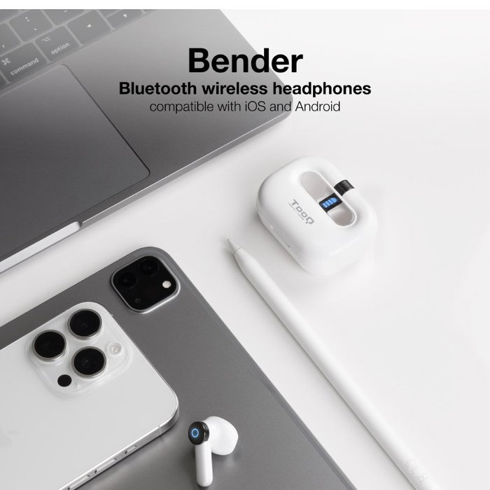 Tooq Bender TQBWH-0031W Auriculares Inalámbricos Blancos Tooq Bender TQBWH-0031W Auriculares Inalámbricos Blancos